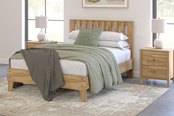 Bermacy - Light Brown - Full Platform Panel Bed