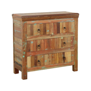 This eye-catching accent cabinet is a splendid piece that looks great in a home with rustic furnishings. It-'s fashioned of gorgeous reclaimed wood material for long-lasting durability. The mixture of acacia and teak wood results in an attractive combinat