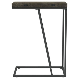Carly - Expandable Engineered Wood C-Shaped Side Table - Gray
