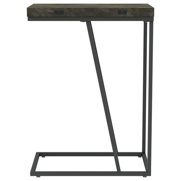 Carly - Expandable Engineered Wood C-Shaped Side Table - Gray