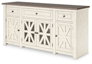 Bolanburg - White / Weathered Gray - Extra Large TV Stand