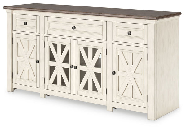 Bolanburg - White / Weathered Gray - Extra Large TV Stand