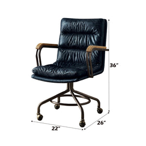 Harith - Executive Office Chair - Vintage Blue Top Grain Leather