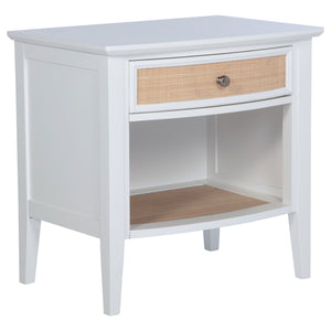 Update your bedside with the approachable, tailored style of this modern coastal nightstand. Complete with one drawer and one shelf, it provides an easy mix of storage and display, creating a place for all your evening essentials. The nightstand boasts a 