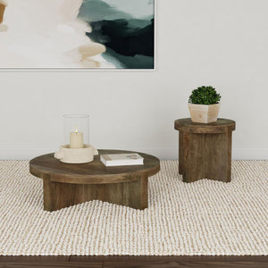 Kinkaid - Round Solid Mango Wood Coffee Table - Brown