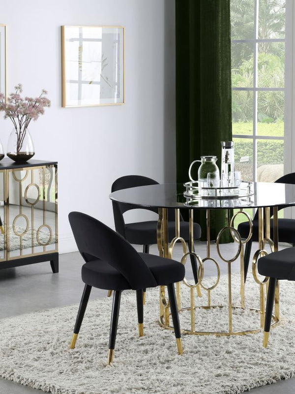  featuring an elegant bucket-style seat that embodies Mid-Century modern charm. Wrapped in luxurious velvet