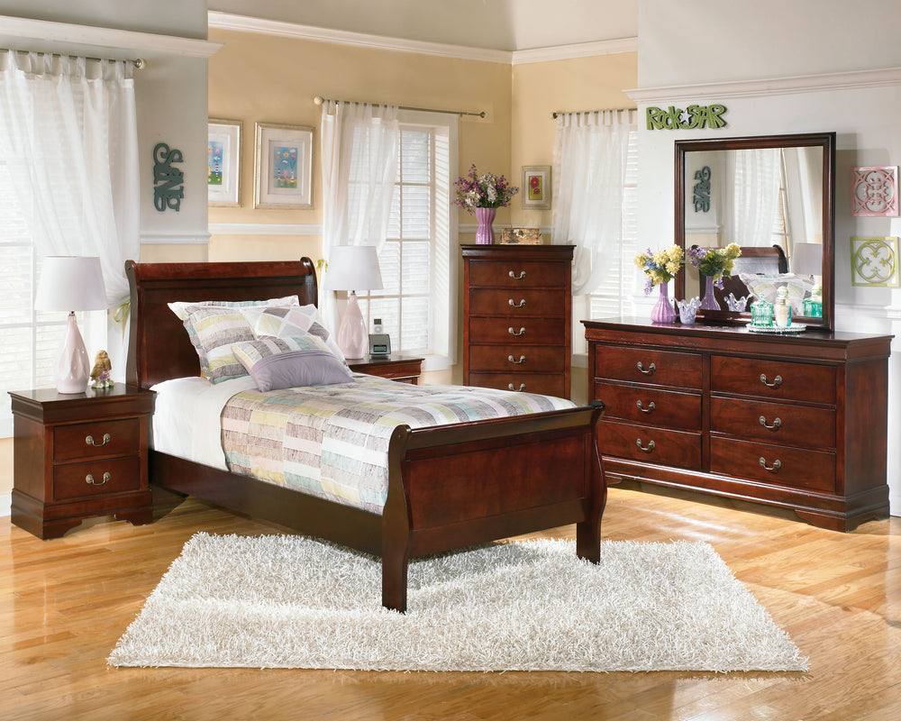 Alisdair - Twin Sleigh Bed - Dark Brown