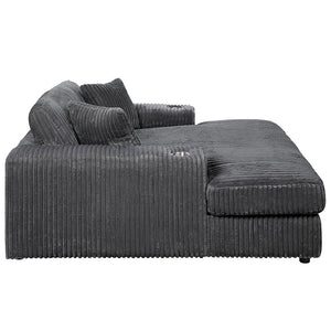 Hilde - Chaise With 2 Pillows - Gray