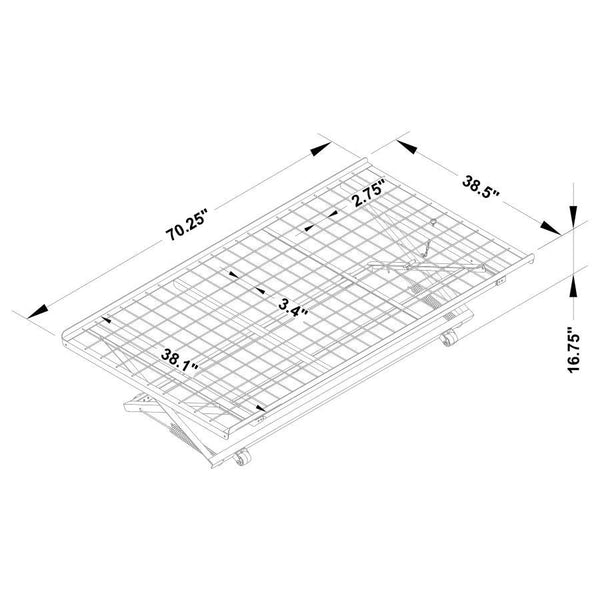  this trundle bed easily rolls out and pops up to create a comfortable twin sleeping arrangement.