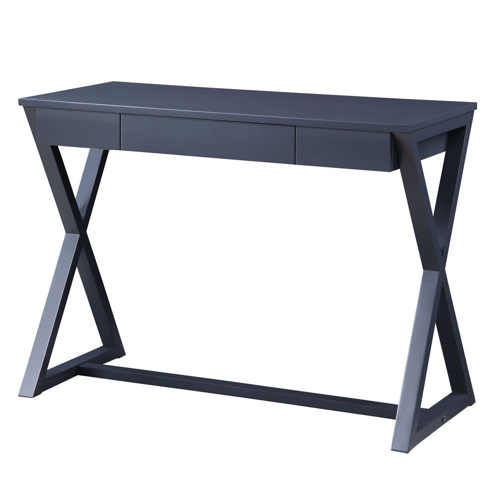 Rectangular Table TopX-Shape Wooden BaseStorage: 1 Drawer 2/3 Extension Drawer GlideEnglish Dovetail Front & BackWood Center Glide<br/><br/><b>Product Features</b><ul><li>Rectangular Table Top</li><li>X-Shape Wooden Base</li><li>Storage: 1 Drawer</li><li>