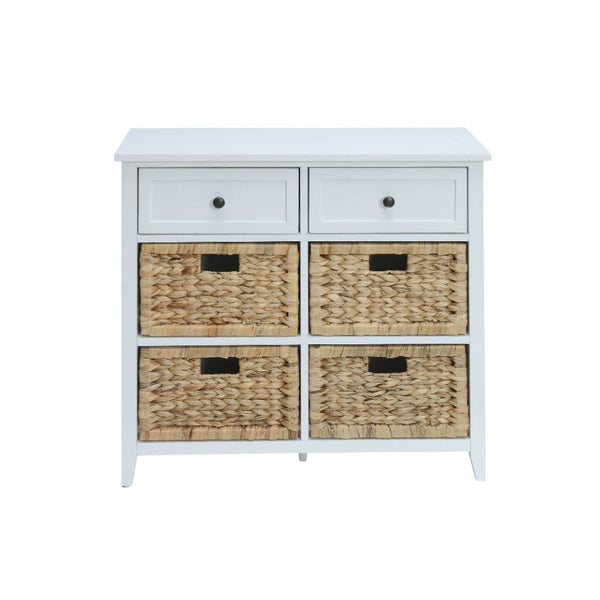  the drawers and open compartment spaces give plenty of room for storage. The table looks great with or without the included wicker crate baskets.Â Some Assembly Required.<b