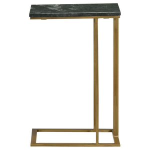 Vicente - Marble Top C-Shaped Sofa Side Table - Green