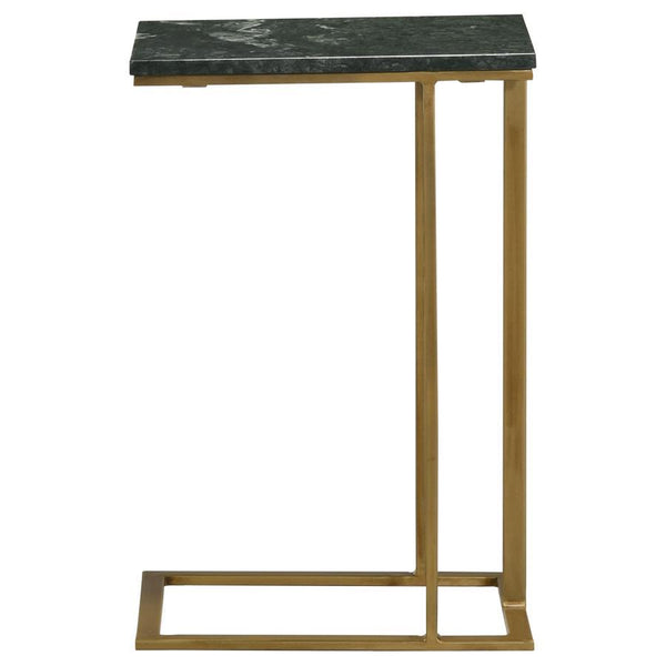 Vicente - Marble Top C-Shaped Sofa Side Table - Green