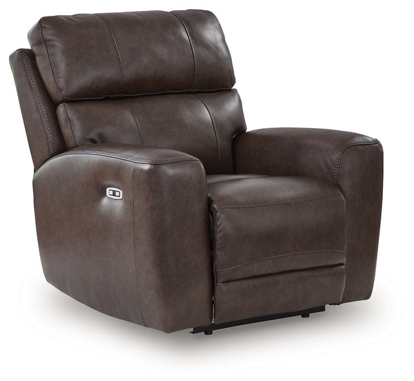 Versatile style teams up with everyday convenience to create this power recliner. Settle into the sleek leather seating area and effortlessly recline with one-touch controls. With the addition of USB charging, you can keep go-to devices close as you loung