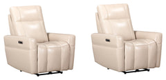 Discover Bradford, a comfortable zero-gravity power recliner with an adjustable headrest. Its stylish top-grain leather, double-piped seams on the arms, and single-piped seams on the footrest give this recliner an upscale look. With USB and USB-C ports on