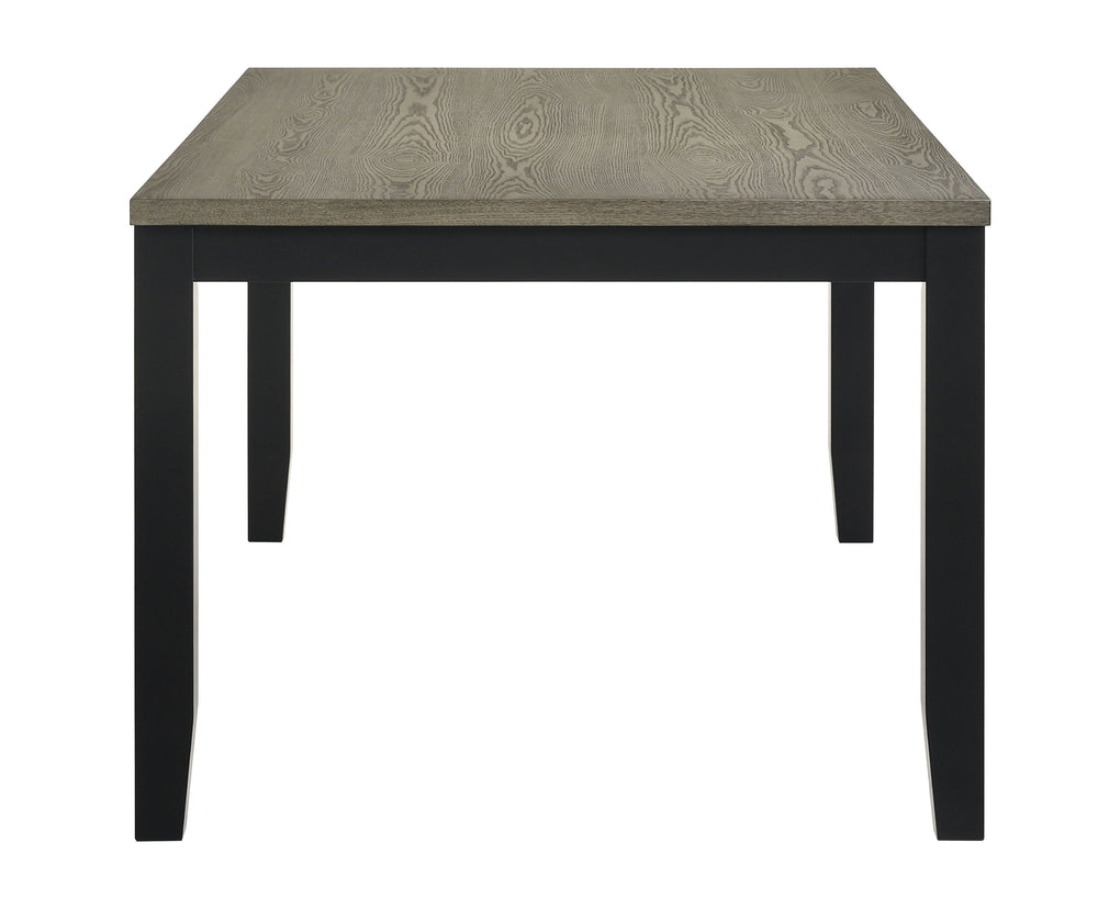 This dining group is the epitome of modern sophistication and functional elegance. The centerpiece is a sleek, rectangular table with a beautifully textured wood grain finish, offering a touch of rustic charm to its contemporary design. The table is compl