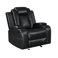 Meet the Orion Glider Recliner, where durability meets comfort. Crafted with a robust blend of hardwoods and manufactured wood, its sturdy frame ensures lasting strength. Sink into luxury with its soft, breathable upholstery, a lavish mix of polyester and