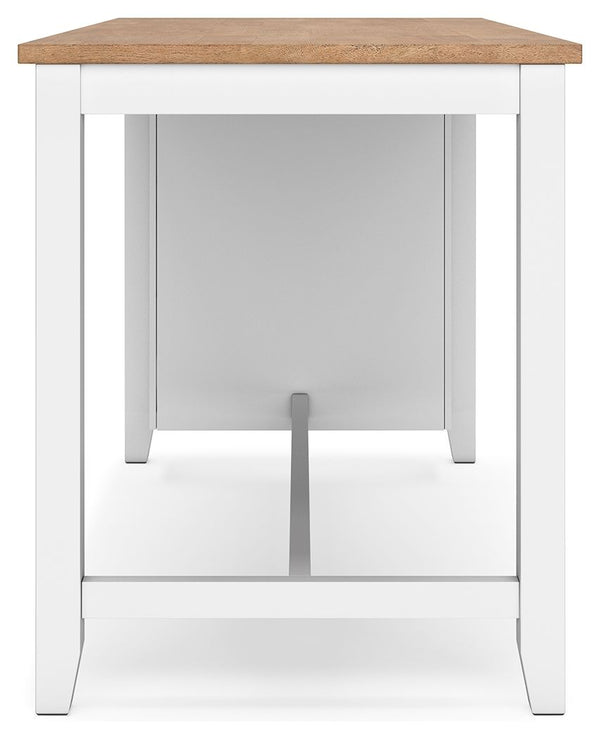 Gesthaven - Natural / White - Rectangular Dining Room Counter Table