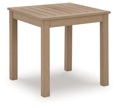 This end table is a beautiful addition to any outdoor living space. Effortless in its simplicity, this piece echoes your easygoing sensibilities. Combining durable, cutting-edge engineered materials, its Weatherwood construction in a blond wood color enha