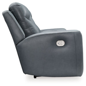 Mindanao - Steel - Power Reclining Loveseat with Console /Adj Hdrst
