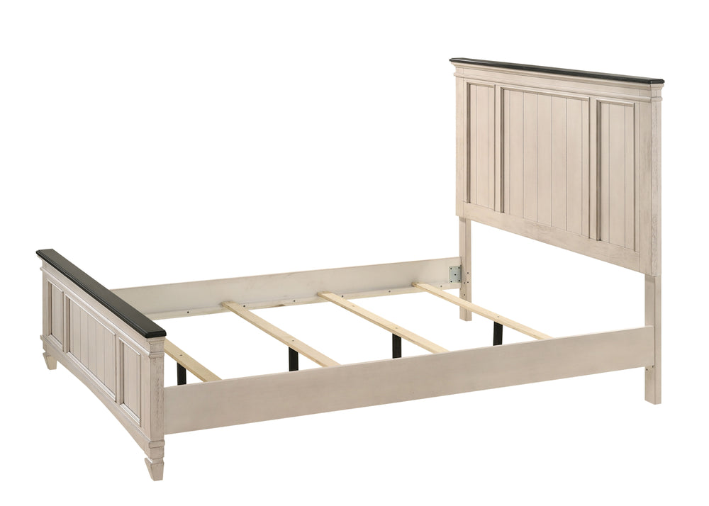 Sawyer-Queen Bed-White<h4><b>Sawyer - Queen Headboard, Footboard - Antique White</b></h4> <table width="100%"><colgroup><col style="width: 30%"> <col style="width: 70%"> </colgroup> <tbody> <tr> <td>Dimensions</td> <td> 65.50"L x 85.50"D x 56.00"H</td> </
