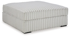 Donâ€™t want to sacrifice standout style for a cozy seating companion? This oversized accent ottoman pairs bold character with kick-back comfort. Its retro-cool jumbo cord over a feather-blend cushion creates a luxuriously soft lounging experience. With t