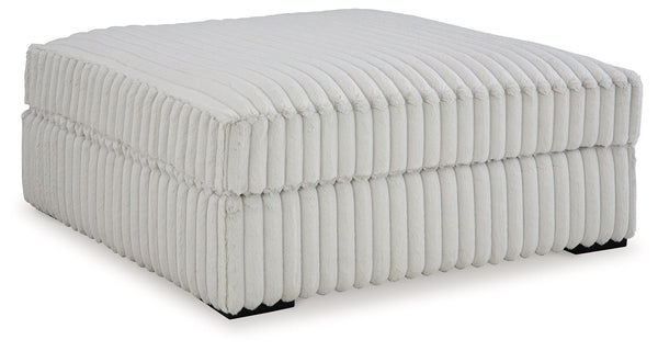 Donâ€™t want to sacrifice standout style for a cozy seating companion? This oversized accent ottoman pairs bold character with kick-back comfort. Its retro-cool jumbo cord over a feather-blend cushion creates a luxuriously soft lounging experience. With t