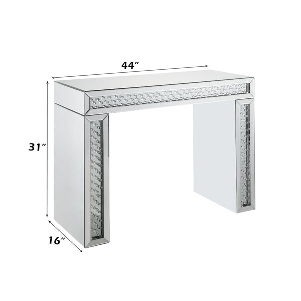 Nysa - Vanity Desk - Mirrored & Faux Crystals - 31"
