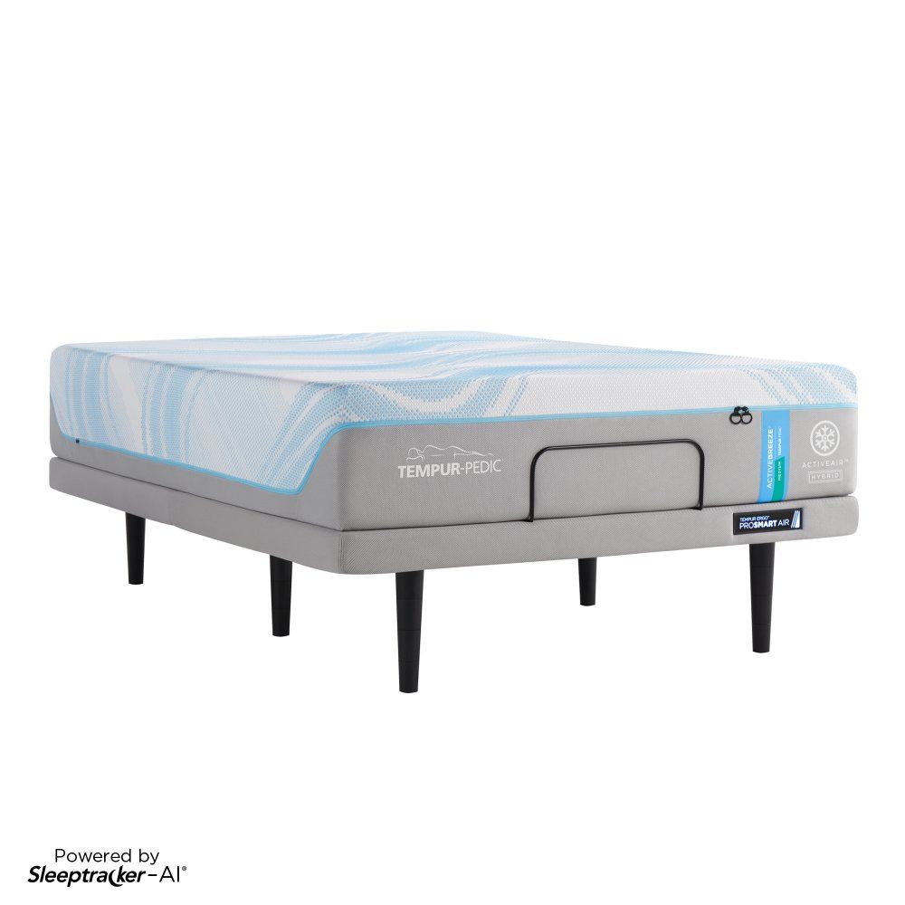 The TEMPUR-ActiveBreeze smart bed features a dual-zone climate control system to meet the needs of couples with different sleep temperature needs. Innovative ActiveAir Technology allows you to personalize the climate on each side of the bed to cool or war