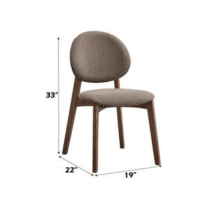 Hadasa - Side Chair (Set of 2) - Light Brown Fabric & Walnut Finish