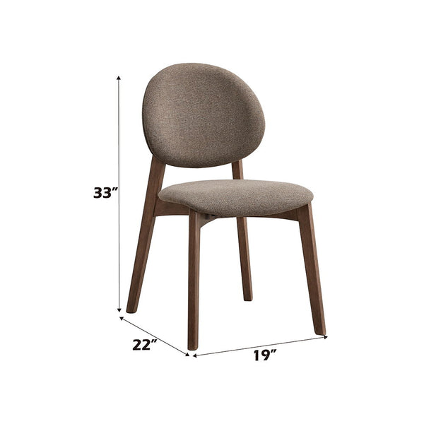 Hadasa - Side Chair (Set of 2) - Light Brown Fabric & Walnut Finish