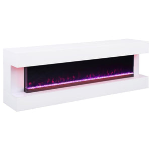  featuring a visual flame box insert. Its clean-lined silhouette is fresh and contemporary