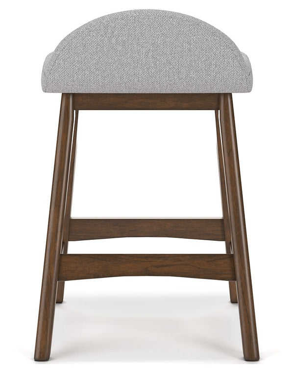 Lyncott - Light Gray / Brown - Upholstered Barstool (Set of 2)