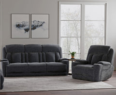 Comfort meets innovation in this inspired Power Sofa, Loveseat & Recliner. The perfect choice for creating a relaxing environment, this stylish model features a smooth motorized reclining motion at just the touch of a button. Integrated beverage holders i