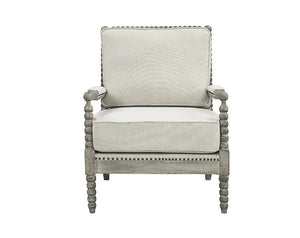 Saraid - Accent Chair - Beige Linen & Gray Oak Finish