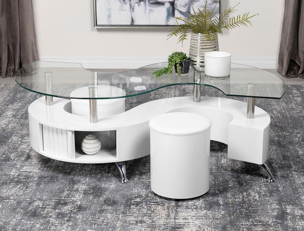  upholstered in faux leather for added comfort. A sliding door on both sides provides convenient sto