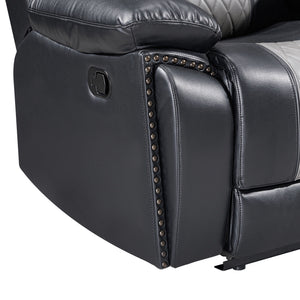 Nikko - Console Loveseat With Dual Recliners - Black / Gray