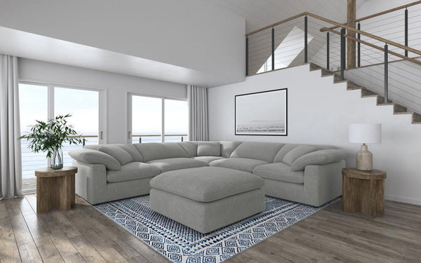 Raleigh - Boucle Upholstered Ottoman - Gray