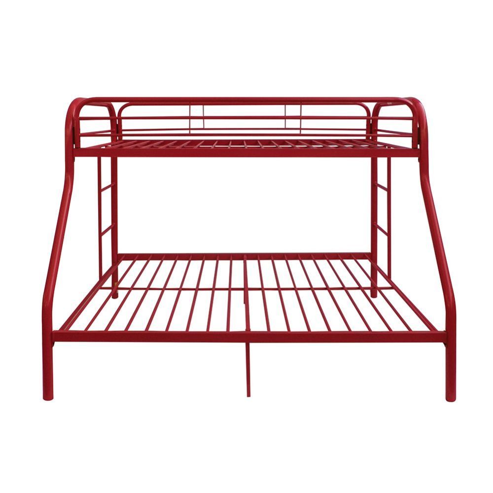 Bring home this Tritan twin over full bunk bed to let your kids enjoy personal space without compromising on style. Superior quality metal for durability, built-in side ladders for easy access, and full length guard rails for safety. Choose from a variety