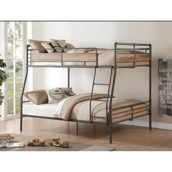 The Brantley II collection features full over queen bunk bed with metal tube frames. Easy access guard rails make kids easy to climb up and down. Wood design rails are not only decoration for the whole bed but also create more safety for your kids.<br/><b