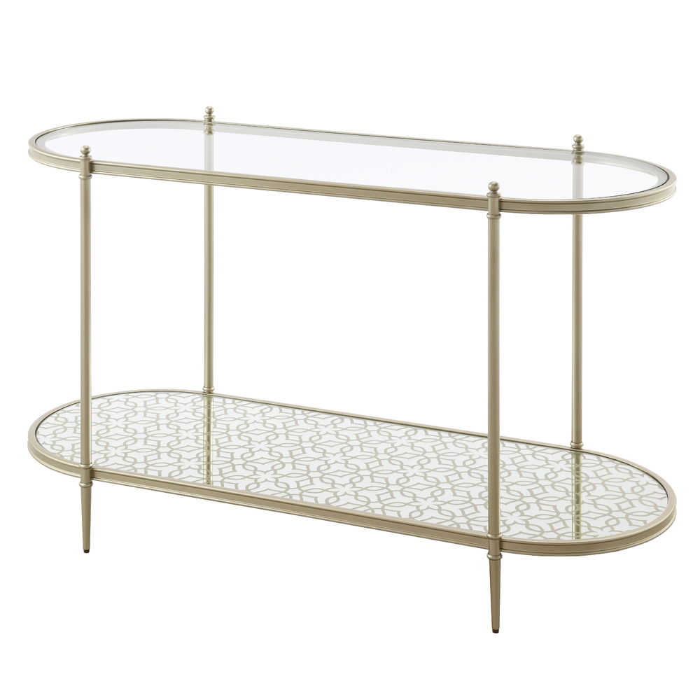 Zaba - Sofa Table - Glass Top & Silver