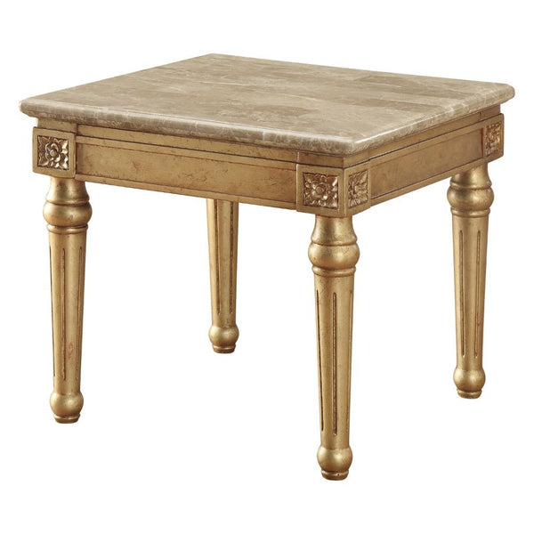  Poplar Wood â€¢ Wooden Turned Legs with Fluted Details: Antique Gold Finish