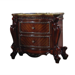 2 Drw Drawer: GLIDE Side Metal (3 Ball Bearing, Full Ext.), DOVETAIL English Back, Felt-Lined All Drawers, Hardware: Single Knobs, Metal Casegood: Bow-Front, Same Finish Top, Oversized Scrolled Leg and Base (Front Drawers with Raised Scrolled Trim): Poly 