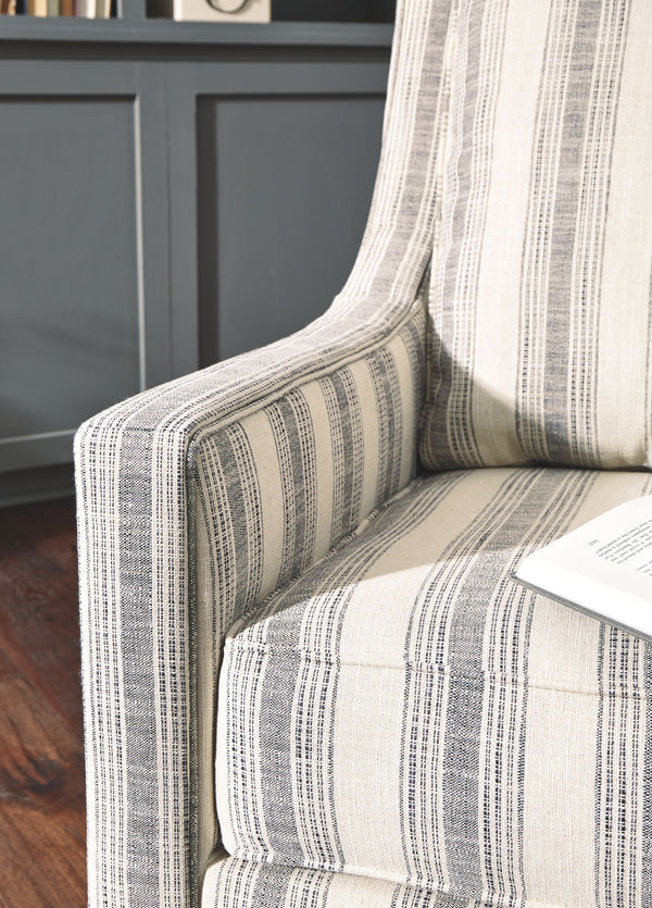 Kambria - Ivory / Black - Swivel Glider Accent Chair
