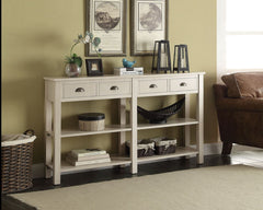 Designed to add style to any room, the Galileo console table can be used in anywhere of your house. Slim and wide profile, it offers drawers and shelves to keep the areas tidy and display your favorites. Available in 60-" and 72-" in length. Assembly requ