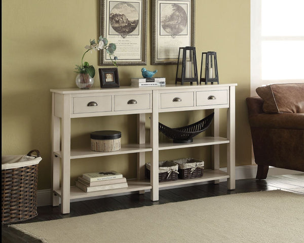 Designed to add style to any room, the Galileo console table can be used in anywhere of your house. Slim and wide profile, it offers drawers and shelves to keep the areas tidy and display your favorites. Available in 60-" and 72-" in length. Assembly requ