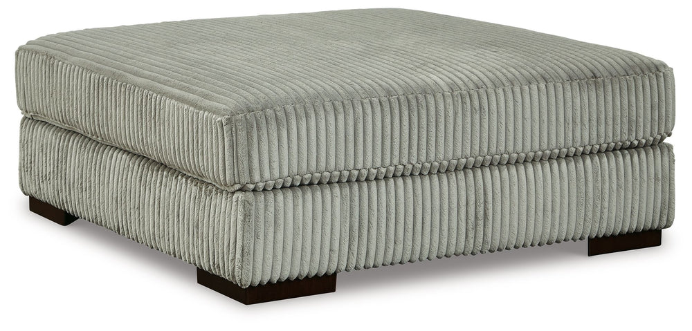 Plush and posh. Showcase your eye for on-trend texture with the statement-making cord upholstery of this oversized accent ottoman. Its stunningly soft fabric entices in a warm neutral hue, complementing contemporary color palettes. Let your feet sink into