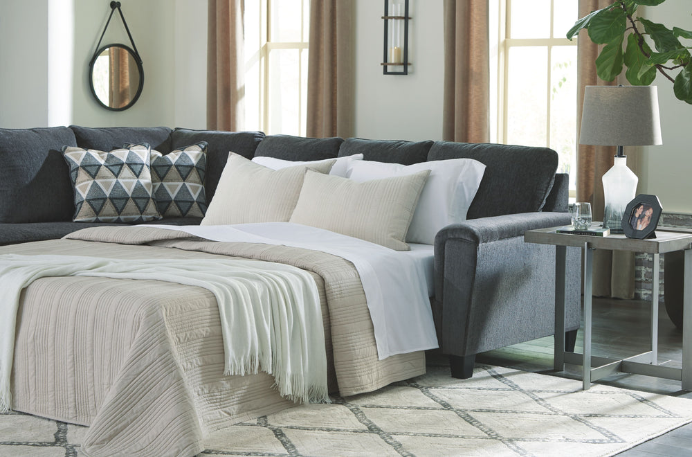 If youâ€™re looking for a smokin-' hot look priced to entice, youâ€™re sure to find this budget-conscious sectional beautifully fits the bill. Covered in a smoke gray chenille upholstery loaded with plush texture, this less-is-more contemporary sectional 