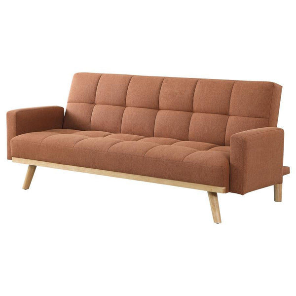 Kourtney - Upholstered Tufted Convertible Sofa Bed - Terracotta