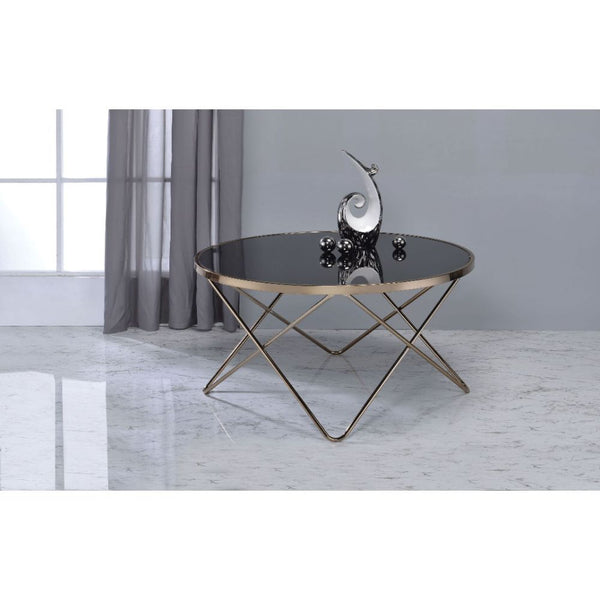 Valora - Coffee Table - Champagne & Black Glass